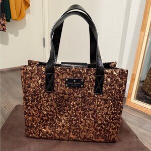 Brown & Gold Sequin Kate Spade Purse